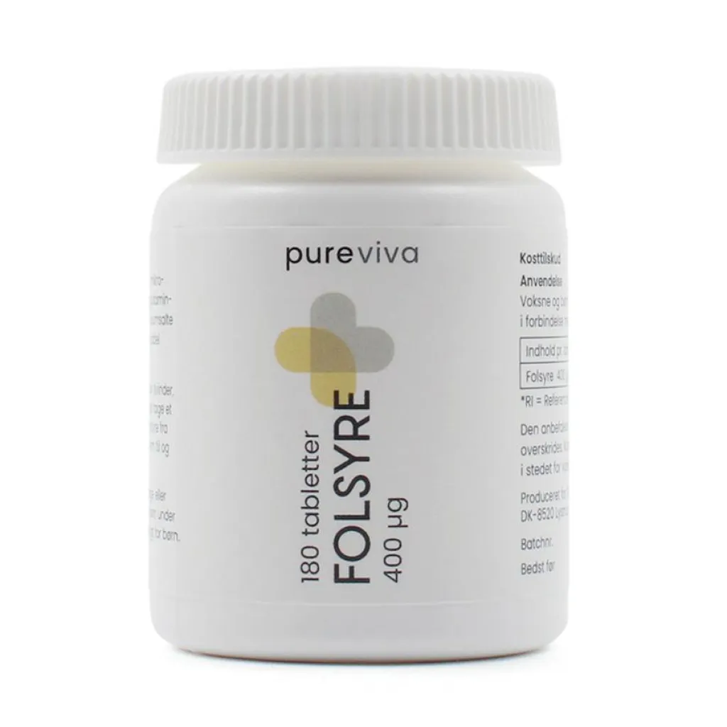Pureviva Kosttilskud Til Gravide|Folsyre>Folsyre 400 µg