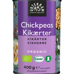 Urtekram Pasta, Ris & Bælgfrugter<Forkogte Kikærter Ø