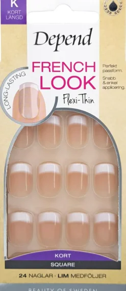 Depend French Look Rosa Kunstige Negle< Kunstige Negle Og Tilbehør