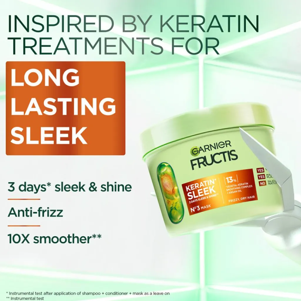 Garnier Hårkur<Fructis Keratin Sleek Hårmaske