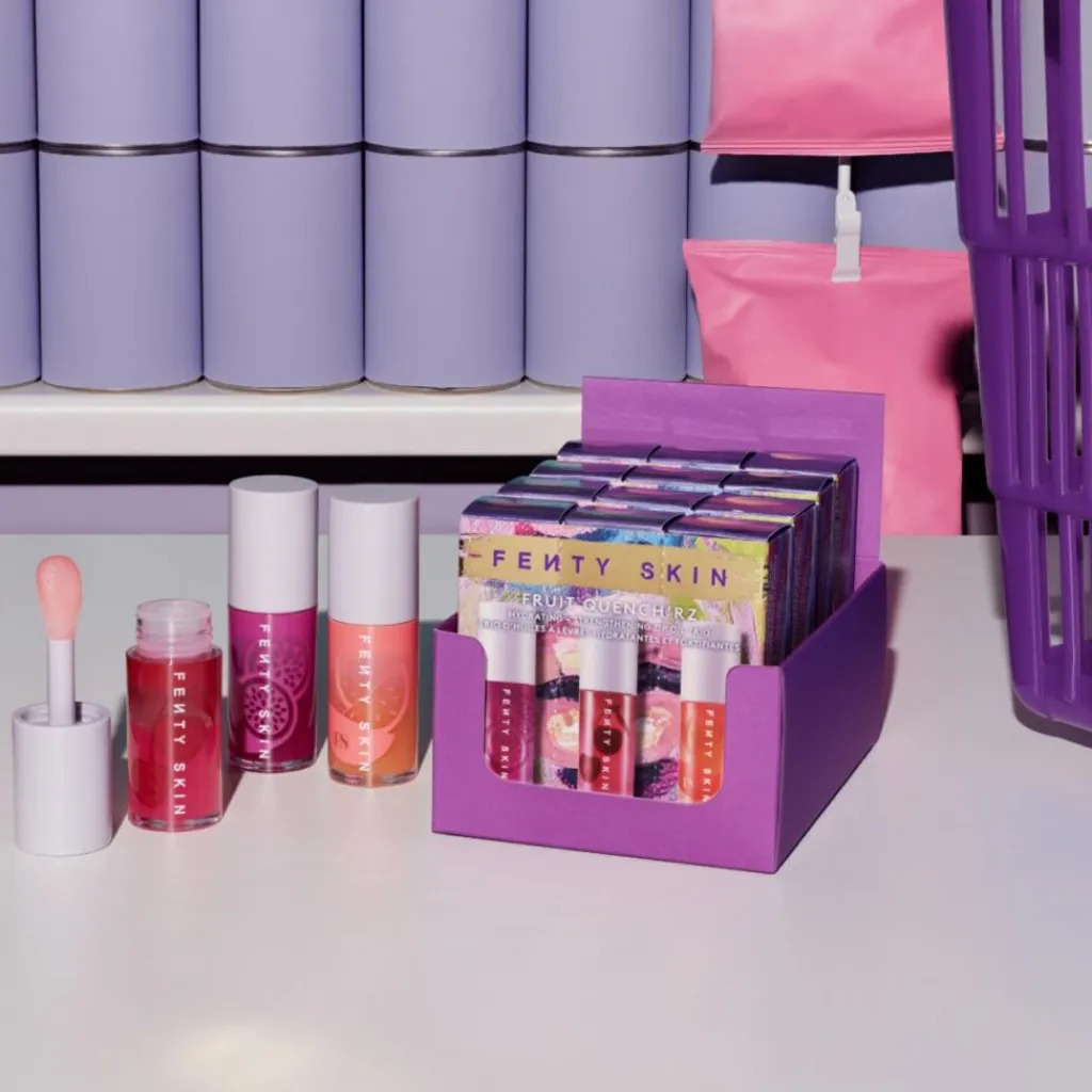 Fenty Beauty Fruit Quench'rz Hydrating + Strengthening Lip Oil Trio Limited Edition< Sampak