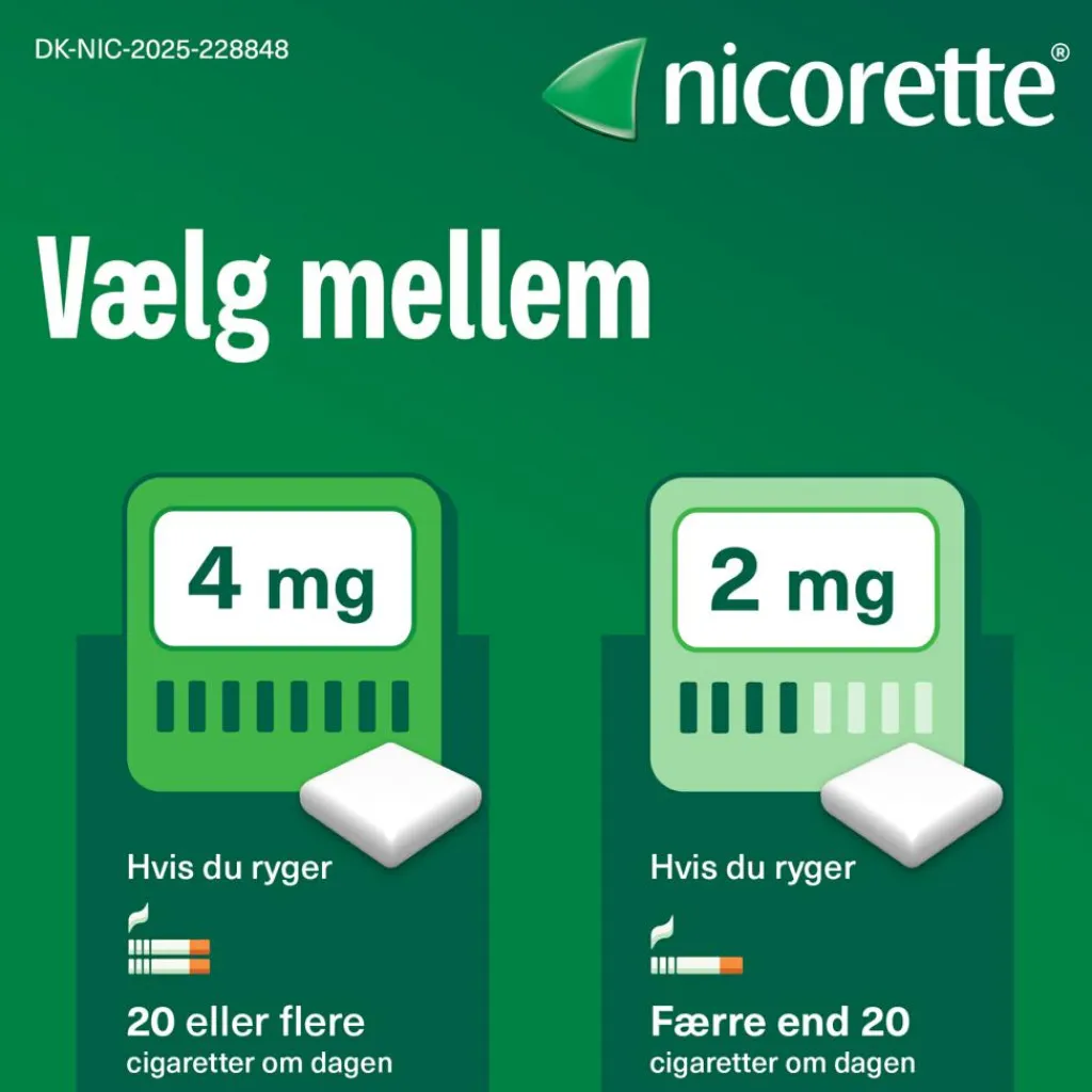 Nicorette® Nikotintyggegummi|Rygestop<Fruitmint 2 mg medicinsk tyggegummi