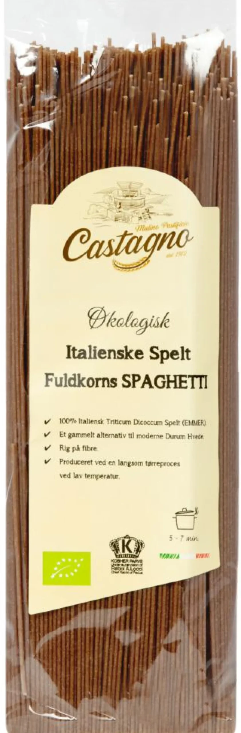 Castagno Pasta, Ris & Bælgfrugter>Fuldkorns Spelt Spaghetti Ø