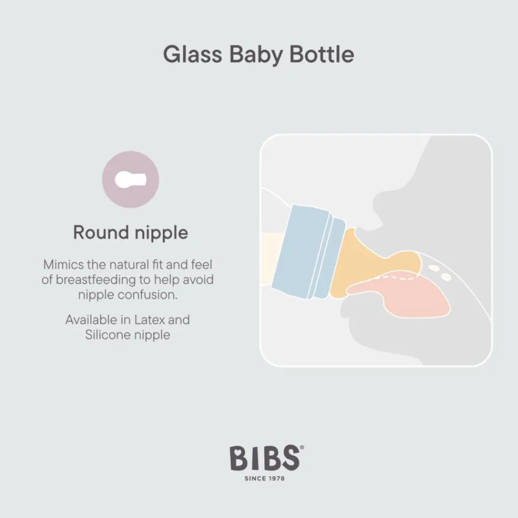 BIBS Gl Baby Bott Round Latex<Børn Sutteflasker & Tilbehør