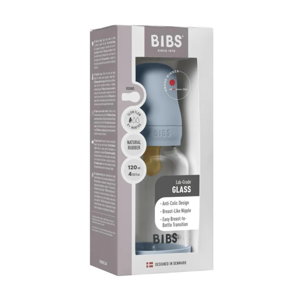 BIBS Gl Baby Bott Round Latex<Børn Sutteflasker & Tilbehør