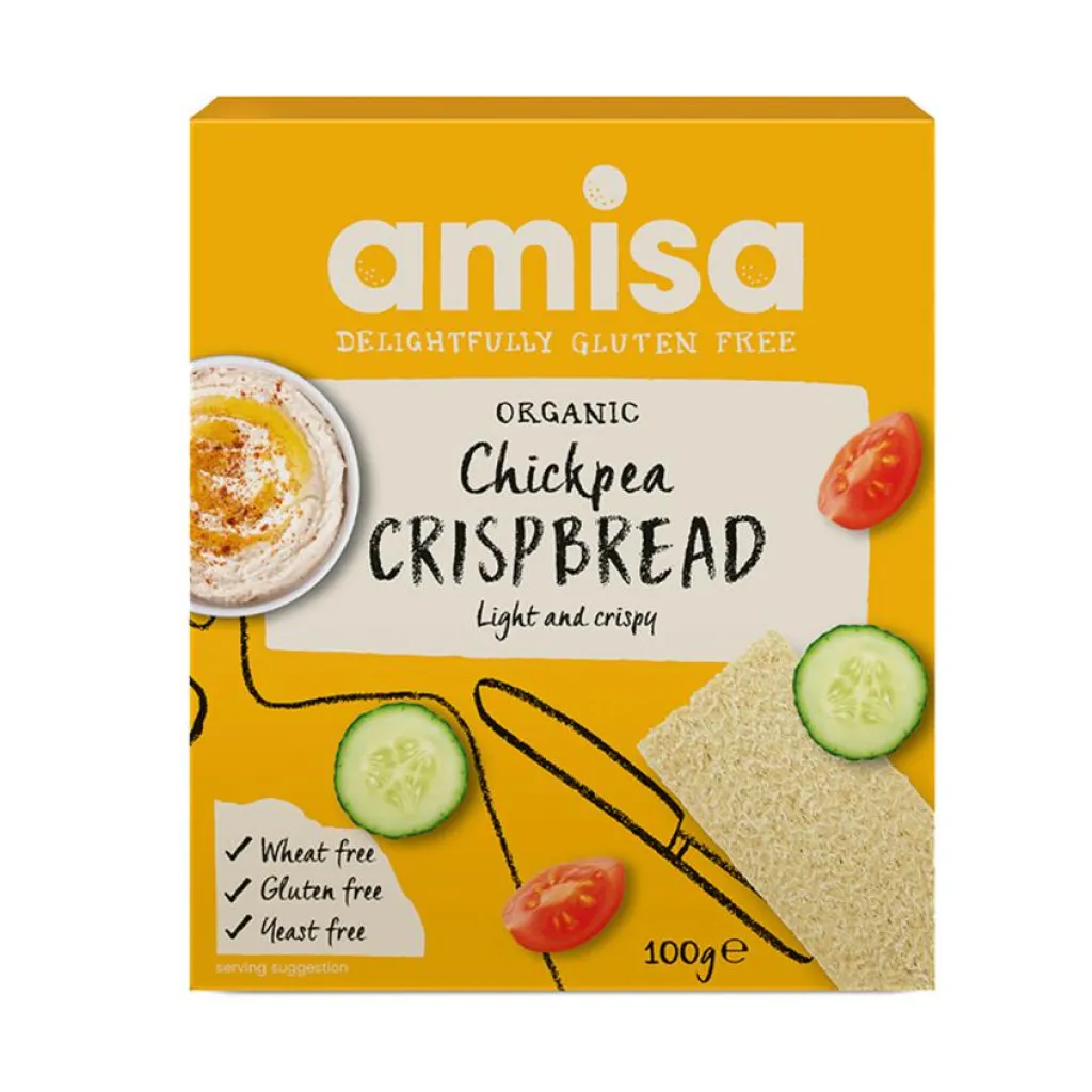 Amisa Brød, Kiks & Kager>glutenfri Knækbrød Kikærter Ø