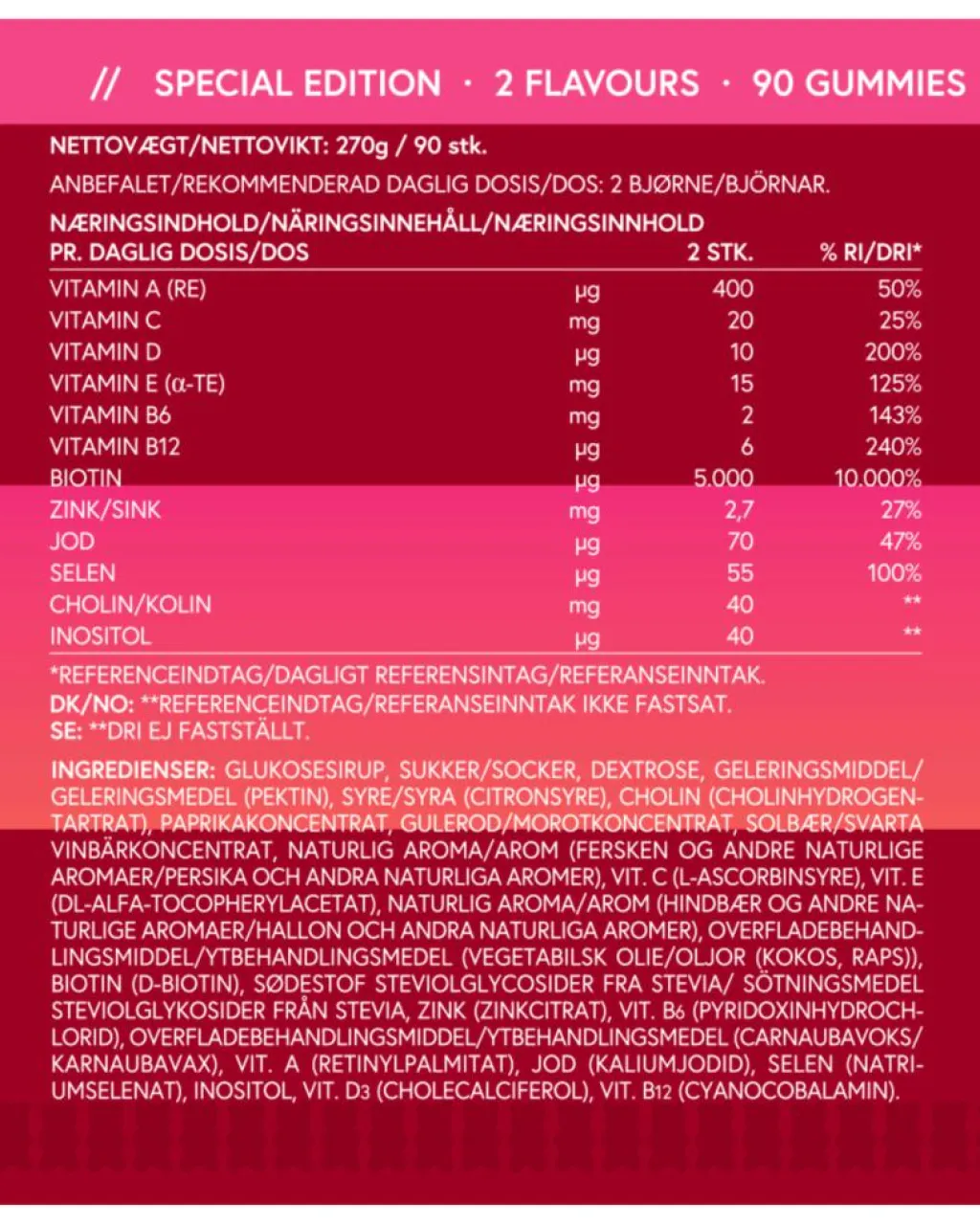 VitaYummy Hud, Hår & Negle>Hair & Nails Mixed, Raspberry & Peach