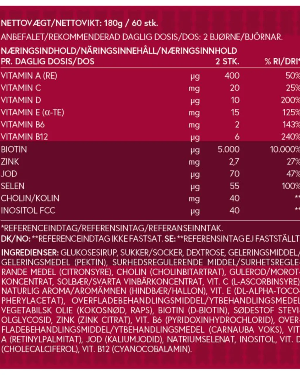 VitaYummy Hair & Nails Raspberry< Hud, Hår & Negle
