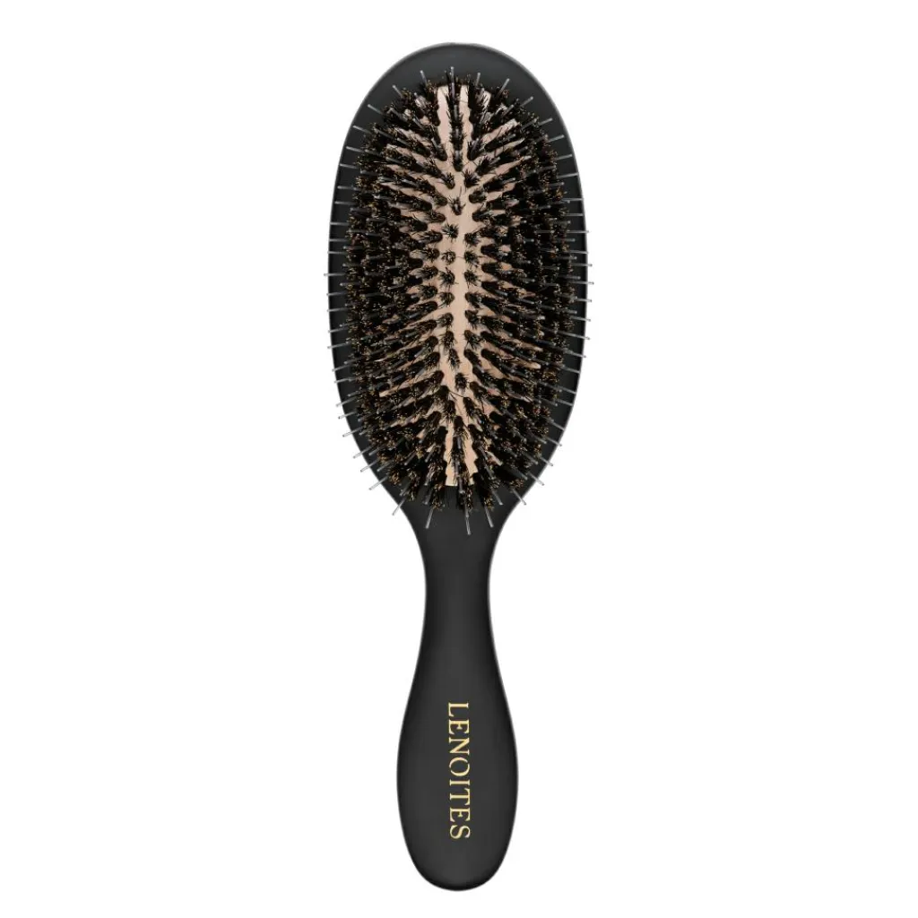 Lenoites Hair Brush Wild Boar with Cleaner Tool< Hårbørster