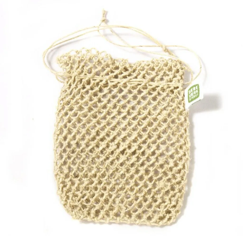 SÆBEVÆRKSTEDET Scrub & Exfoliering>Hampnet med snøre, til fast sæbe, Fairtrade
