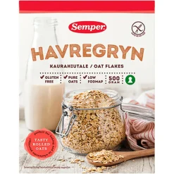 Semper Havregryn glutenfri grov< Gryn, Flager & Drys