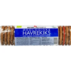 Madame Butterfly Havrekiks med chokoladestykker Ø< Brød, Kiks & Kager