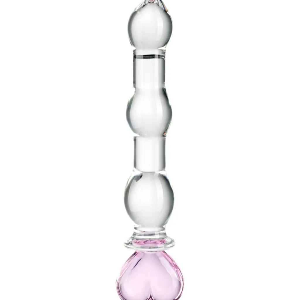 Baseks Heart Beaded Glas Dildo< Sexlegetøj