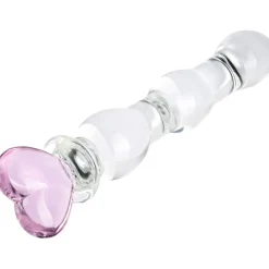 Baseks Heart Beaded Glas Dildo< Sexlegetøj
