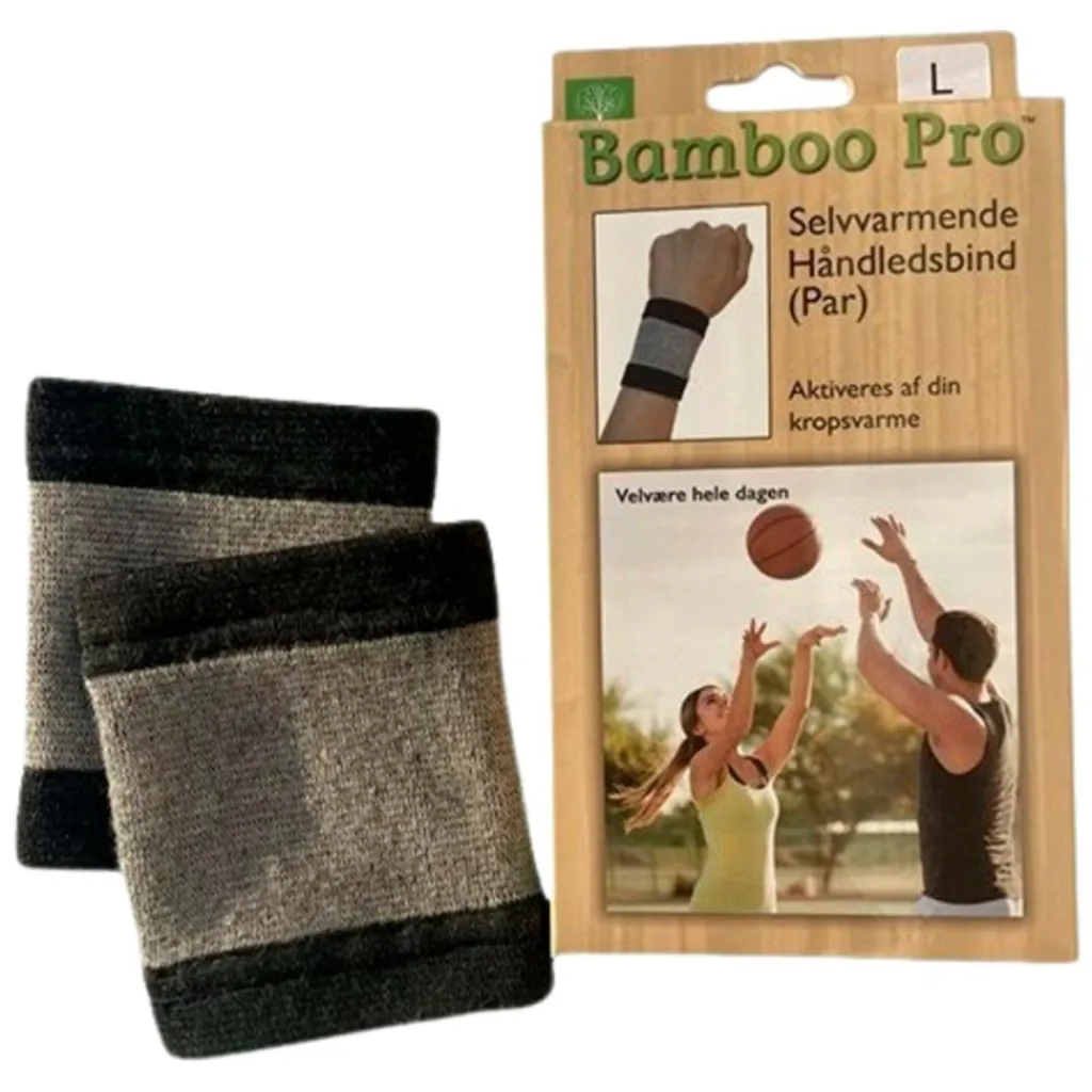 Bamboo Pro Håndledsbind selvvarmende 2-pak< Håndledsstøtte|Håndledsstøtte
