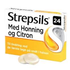 Strepsils Ondt I Halsen|Forkølelse<Honning og Citron, sugetabletter