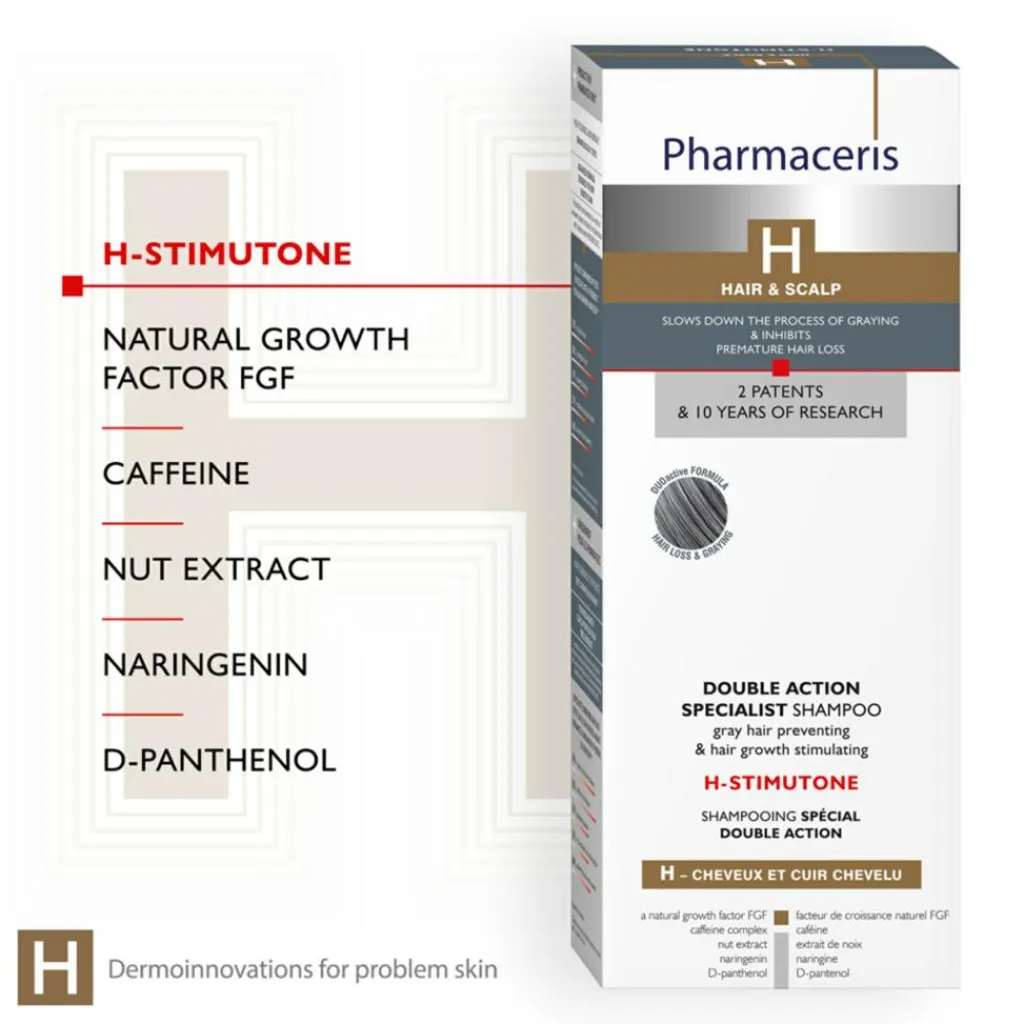 Pharmaceris Hovedbundspleje<H-Stimutone Specialist Grey Hair Preventing & Hair Stimulating Shampoo