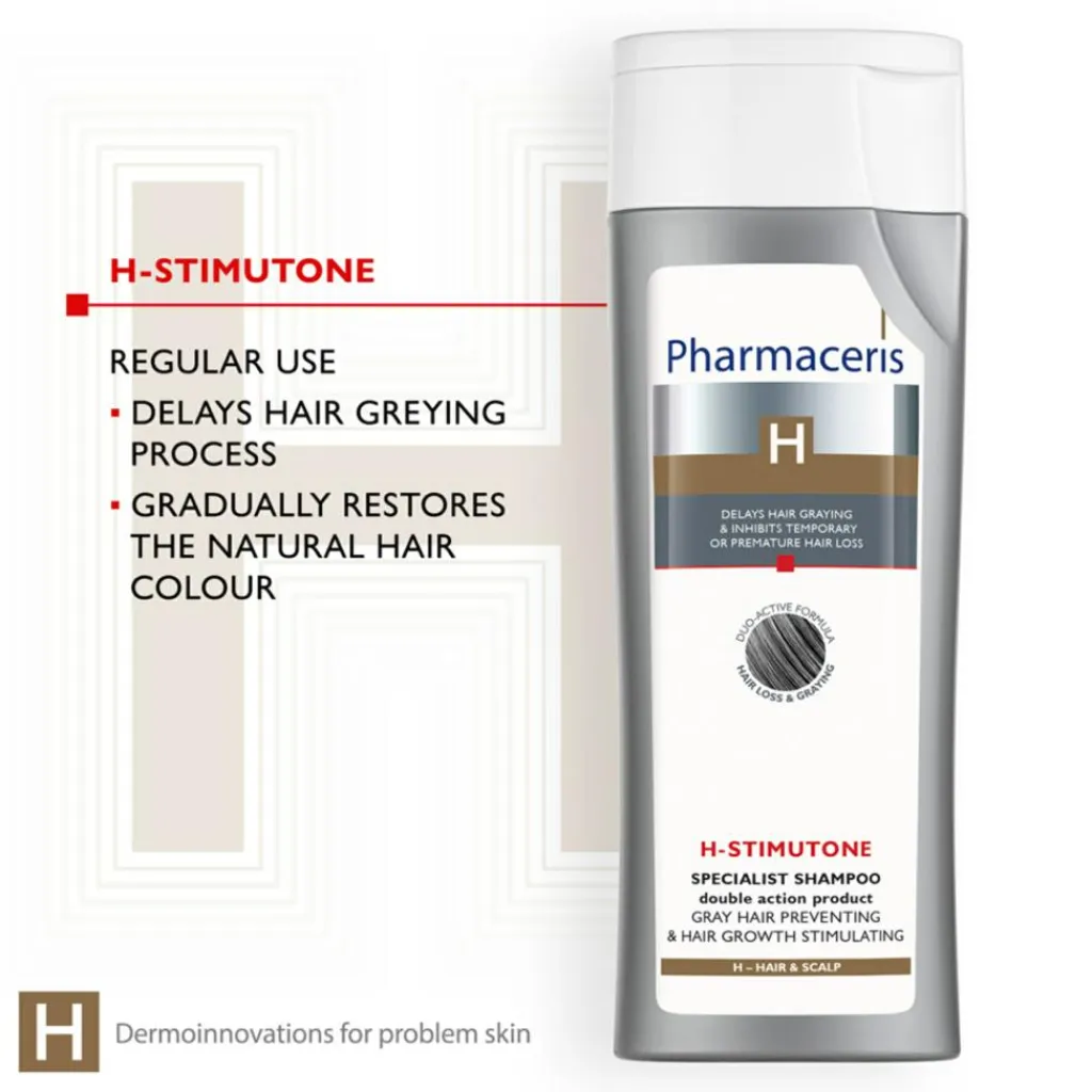 Pharmaceris Hovedbundspleje<H-Stimutone Specialist Grey Hair Preventing & Hair Stimulating Shampoo