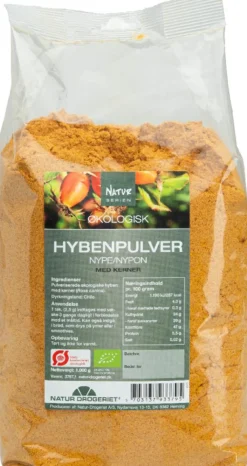 Natur Drogeriet Hybenpulver med kerner, fint Ø< Gryn, Flager & Drys