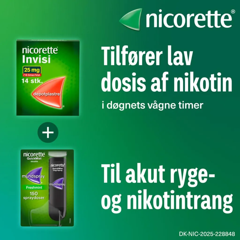 Nicorette® Nikotinplastre|Nikotinplastre>Invisi Depotplastre 15 mg/16 timer