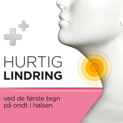 Strepsils Ondt I Halsen|Forkølelse>Jordbær Sukkerfri, sugetabletter