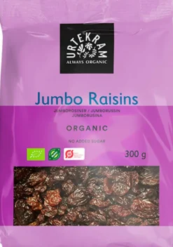 Urtekram Tørret Frugt & Nødder<Jumbo raisins Ø