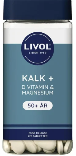 Livol Kalk + D Vitamin & Magnesium 50+ år< Kalk|D-Vitamin
