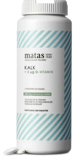 Matas Striber Kalk<Kalk 400 mg + D-vitamin 5 µg