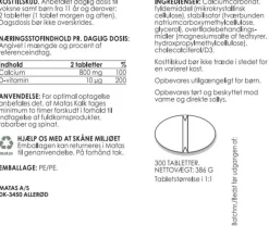 Matas Striber Kalk<Kalk 400 mg + D-vitamin 5 µg