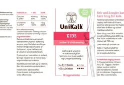 Unikalk Mineraler Til Børn|Kalk<Kids - Kalk 400 mg og D-vitamin 5 µg