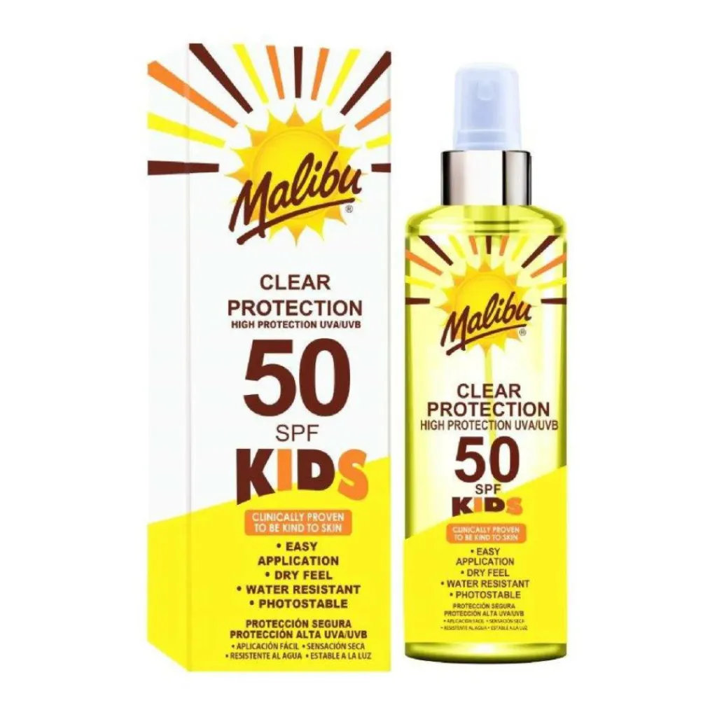 Malibu Solcreme Til Børn|Hudpleje Til Børn<Kids High Protection Water Resistant Dry Feel SPF 50 Sun-Screen Clear Spray