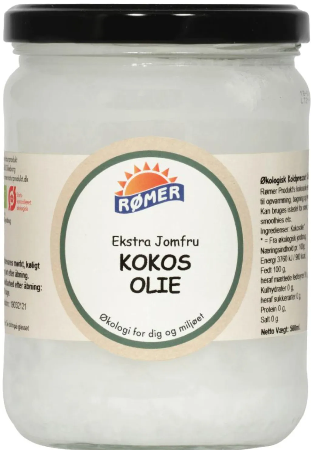 Rømer Olier & Eddike>Kokosolie ekstra jomfru koldpresset Ø