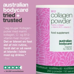 Australian Bodycare B-Vitamin<Kollagenpulver + B12 vitamin og C vitamin