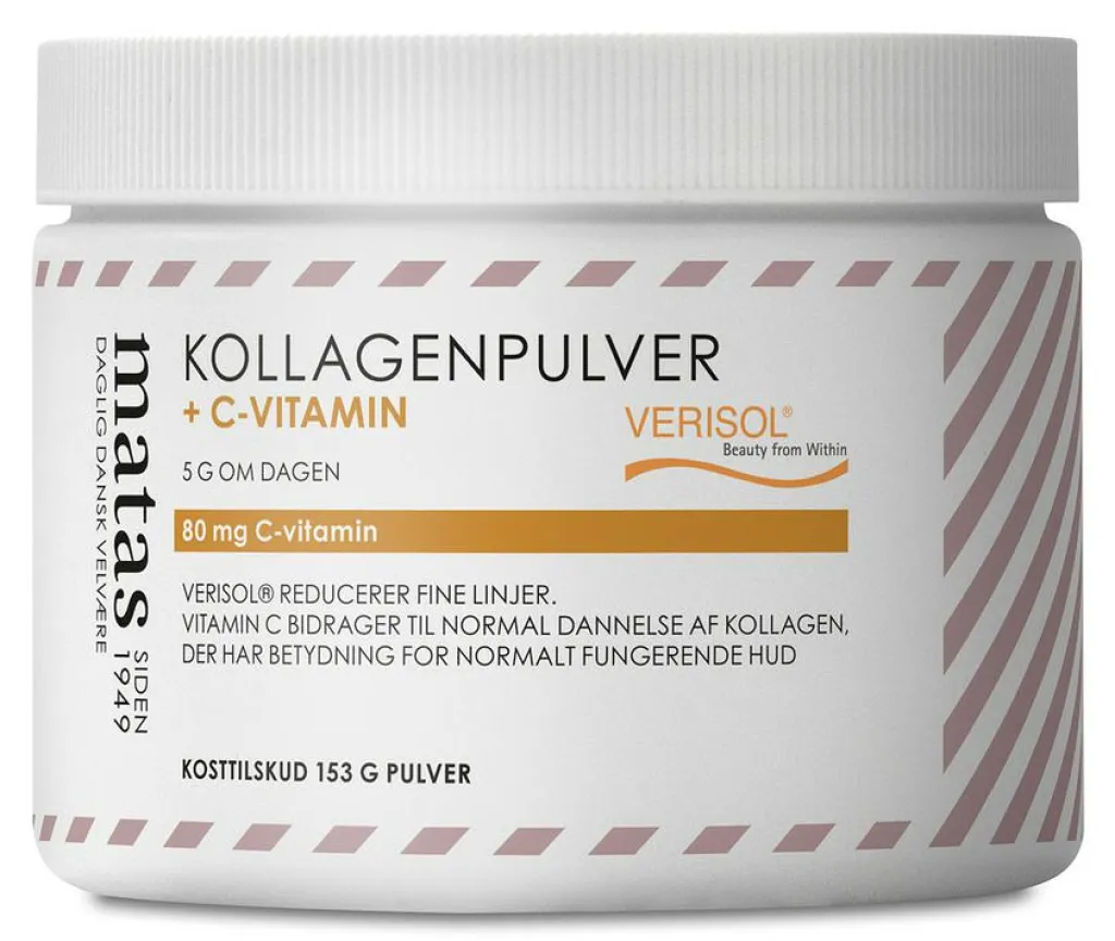 Matas Striber Kollagenpulver + C vitamin 80 mg< Hud, Hår & Negle