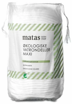 Matas Striber Økologiske Vatrondeller Maxi< Vat & Vatpinde