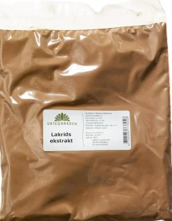 Urtegaarden Krydderier>Lakridsekstrakt til bolsjer og lakrids
