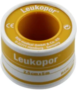 Nygaard Leukopor 5 m x 1,25 cm< Sårplastre|Sårplastre