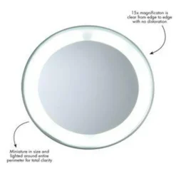 Tweezerman Lighted 15x Magnifying Mirror< Badeværelsestilbehør|Makeupspejle