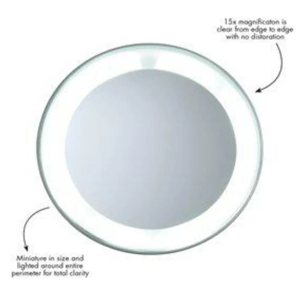 Tweezerman Lighted 15x Magnifying Mirror< Badeværelsestilbehør|Makeupspejle