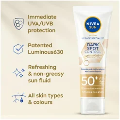 NIVEA Luminous Sun Fluid SPF 50< Solcreme