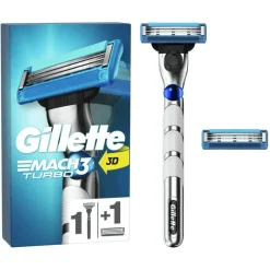 Gillette Mach3 Turbo barberskraber + 1 barberblad< Skrabere & Blade