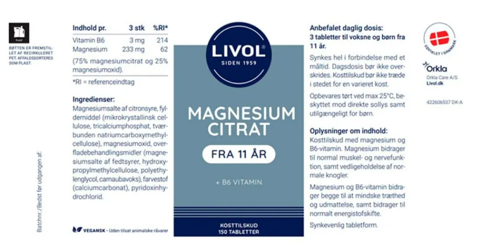 Livol Magnesium>Magnesium Citrat + B6