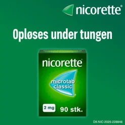 Nicorette® Nikotintabletter|Rygestop<Microtab Classic 2 mg, resoribletter, sublinguale nikotin