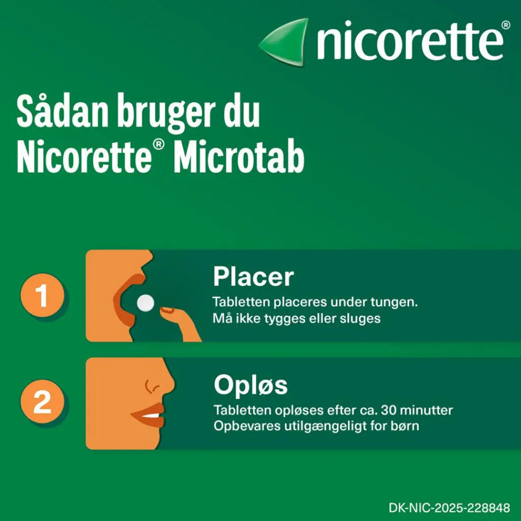 Nicorette® Nikotintabletter|Rygestop<Microtab Classic 2 mg, resoribletter, sublinguale nikotin