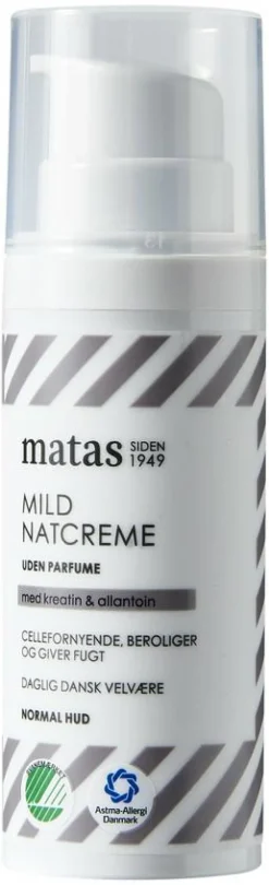 Matas Striber Natcreme<Mild Natcreme til Normal Hud Uden Parfume