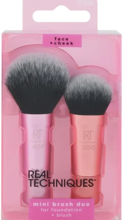 Real Techniques Foundationbørster|Mini Makeup<Mini Brush Duo