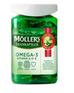 Möller's Tran Fiskeolie & Omega 3<kapsler med Vitamin A, D og E