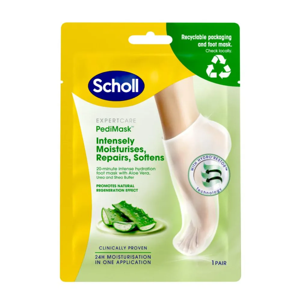 Scholl Fodpleje<Moisturising PediMask Aloe Vera
