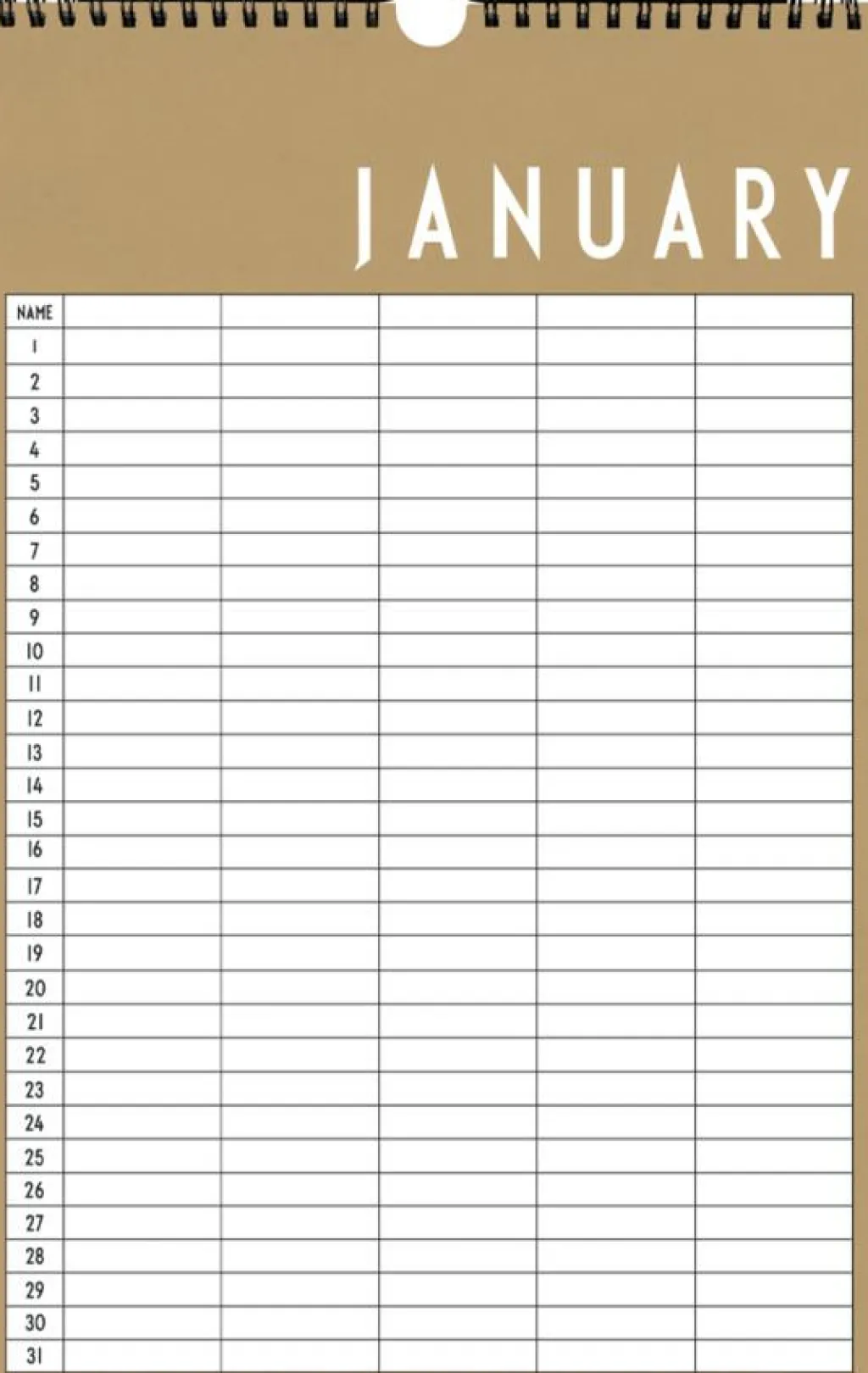 Design Letters Indretning<Monthly Planner Papir