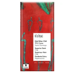 Vivani Mørk Chokolade med Chili Ø< Chokolade